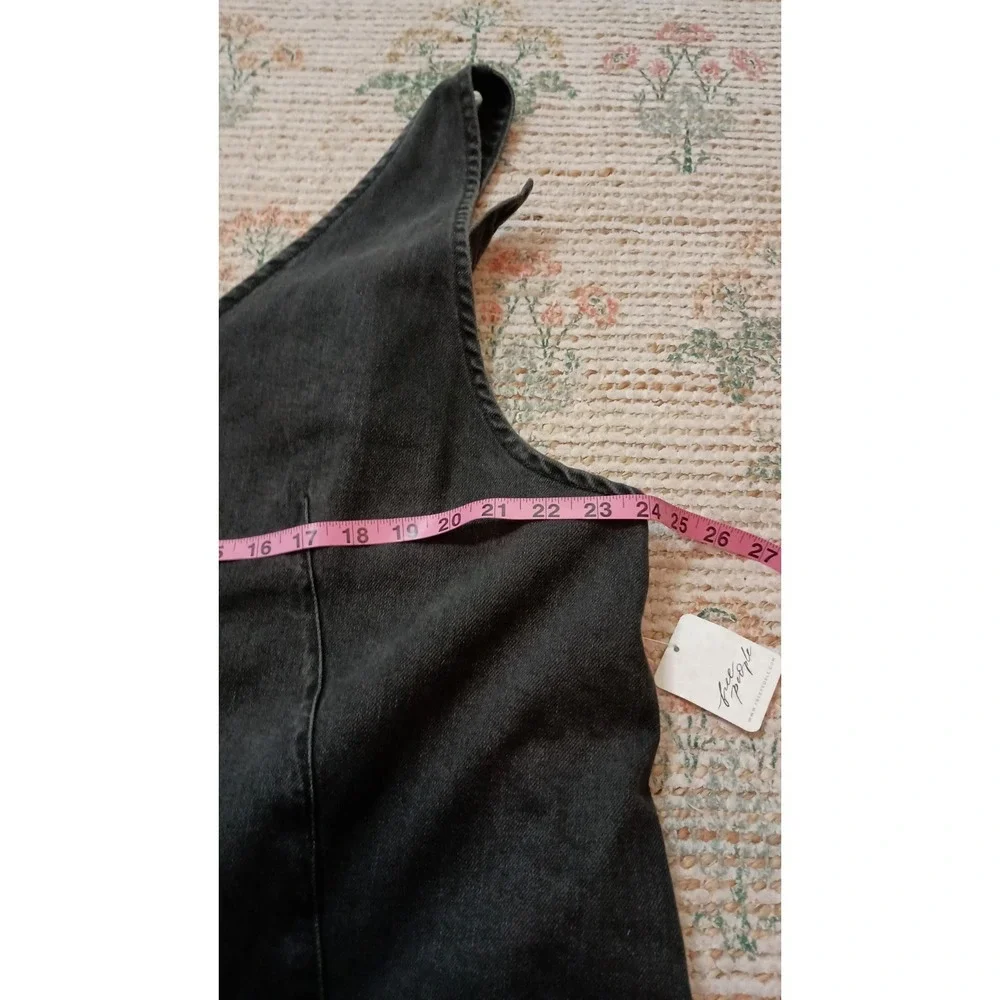 NWT Free People We The Free High Roller Overalls Mineral Black XXL Cotton